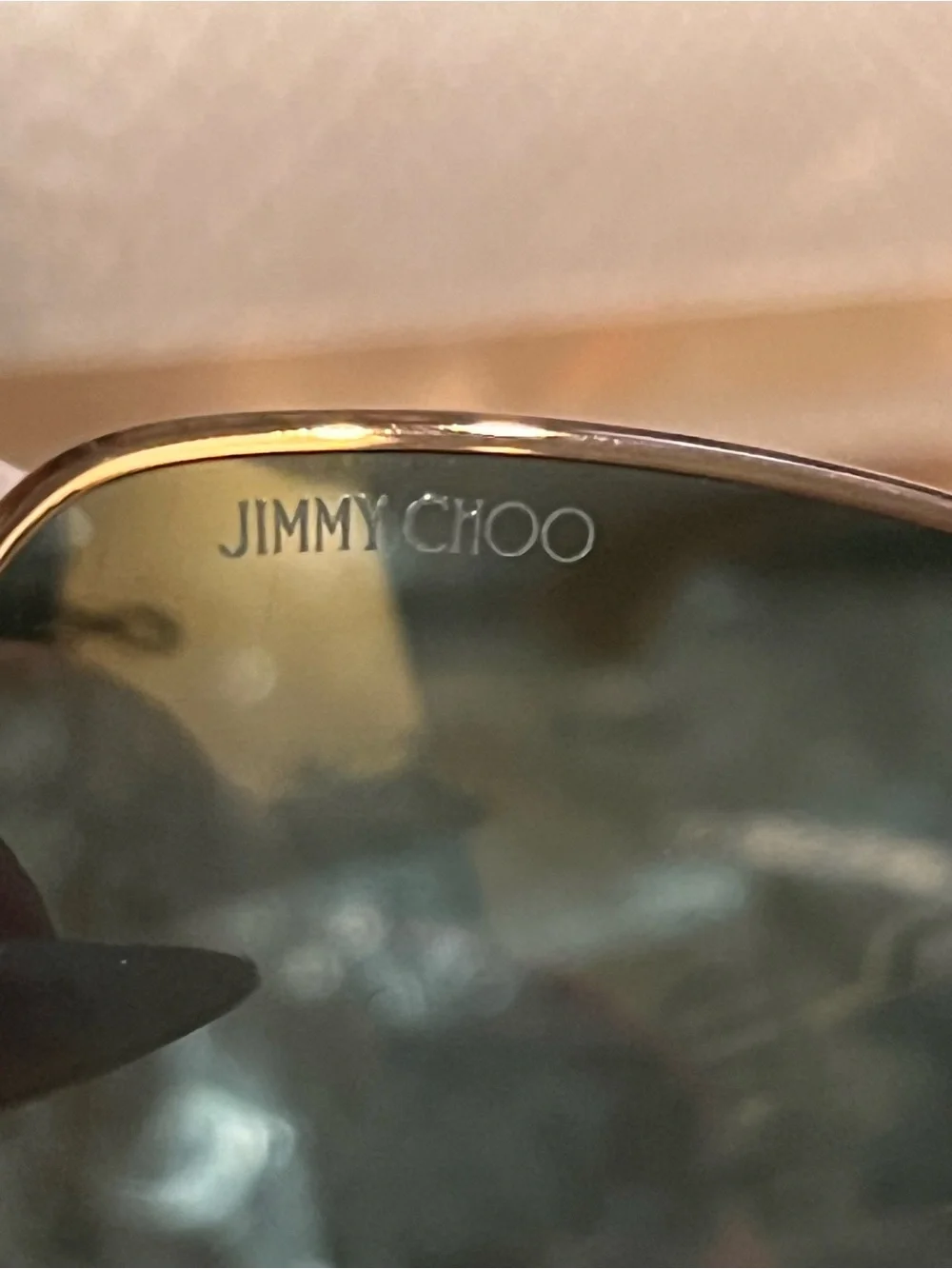 NWT Jimmy Choo MAMIE/S Gold Frame Sunglasses with Gradient Gray Lenses
